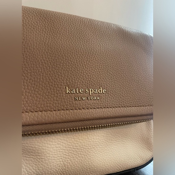 Kate Spade Crossbody Purse Neutral Colorblock Black Cream and Tan - Picture 2 of 9